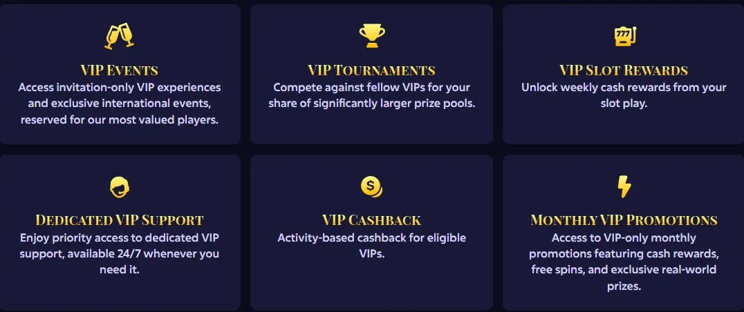 VIP loyalty tier badges with reward icons